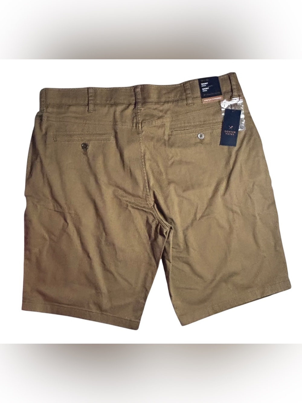 Denver Hayes Men’s Chino Shorts 38 Short 10” Dark Tan Stretch NWT